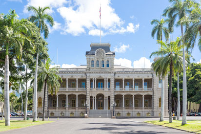 Iolani Palace in downtown Honolulu, Hawaii